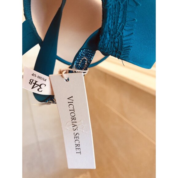Victoria's Secret Corset Lace Push-Up 34B Very Sexy Collection Blue NWT - Picture 3 of 11